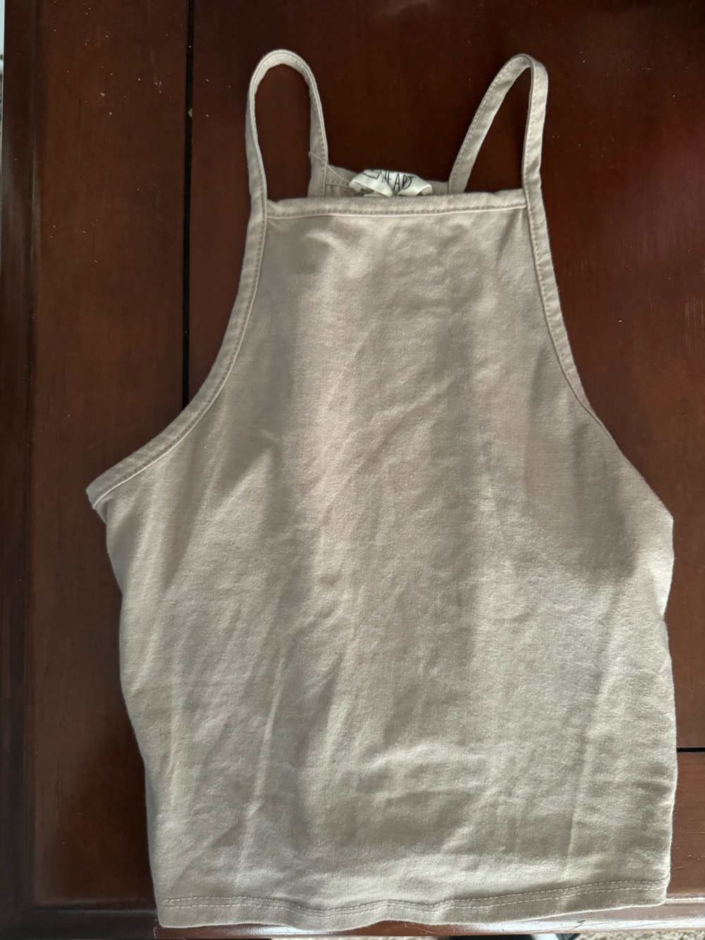 LA hearts beige tank top